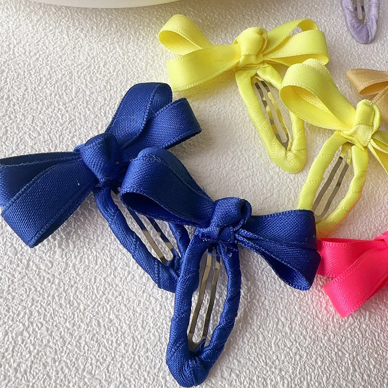 

Cute Sweet Candy Colored Hair Clips for Kids Girls Solid Color Bows Perfect for Spring Summer Toddler Children's BB Hair