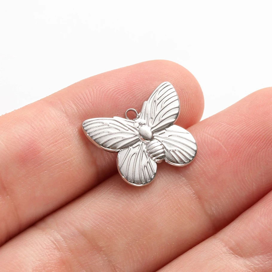 Verschiedene Tieranhänger aus Edelstahl (Gecko, Schmetterling, Pferd) für die Schmuckherstellung, Halsketten, Armbänder, DIY-Zubehör. – Detail 7
