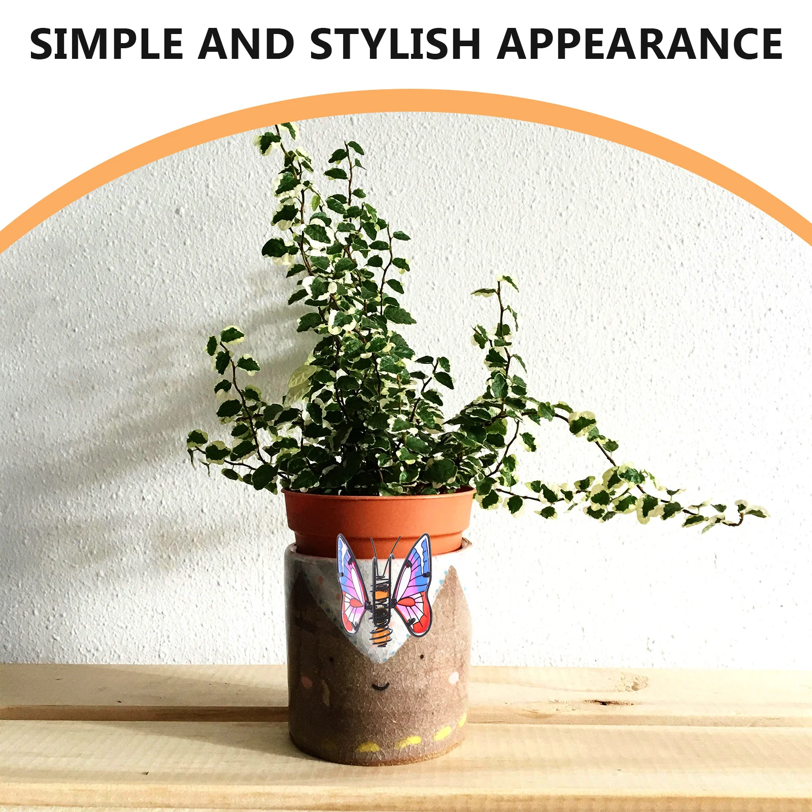 

4 шт. подвесные украшения в виде бабочек-ручная роспись металлические стеклянные садовые подвески для цветочных горшков уличные комнатные украшения для растений