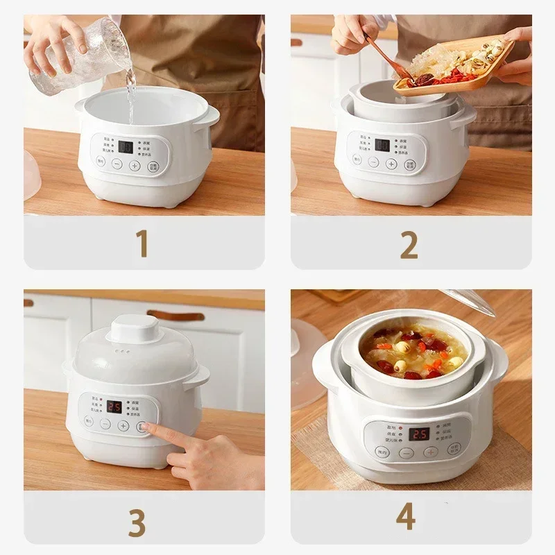 Electric Porridge Pot For Newborn Baby Automatic Electric Cooking Electricity Ceramic Material Stewing Pot  Baby Products