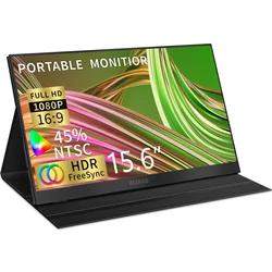 WUAWE-Monitor Externo Portátil para Laptop, Segundo Monitor de Computador, HDMI, 1080P, 72% NTSC, 100% sRGB, USB C, 15.6