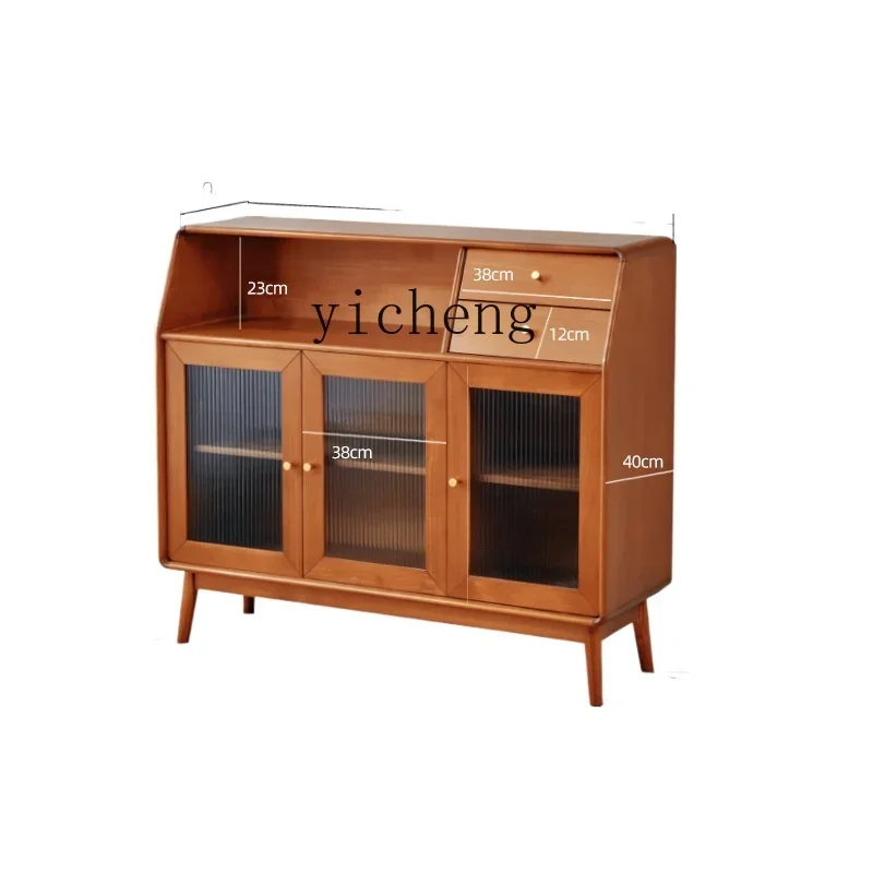 TQH solid wood household side cabinet Nordic modern simple living room locker kitchen small apartment dining room wine cabinet