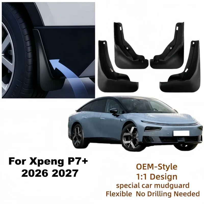 ABS Mud Flaps Splash Guards Mudguards Fenders Flap Guards Car Accessories For Xpeng P7+ 2026 2027 Front Rear Durable Auto Parts