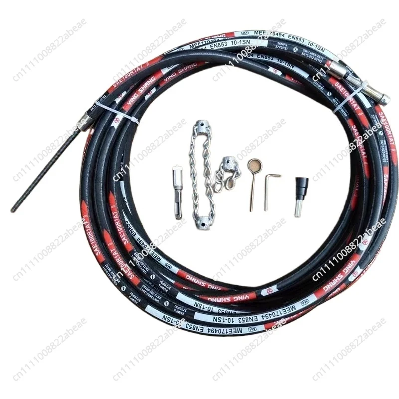 Impact drilling, dredging, cleaning of sewage main pipeline, oil cleaning, solid spring, double-layer rotating shaft