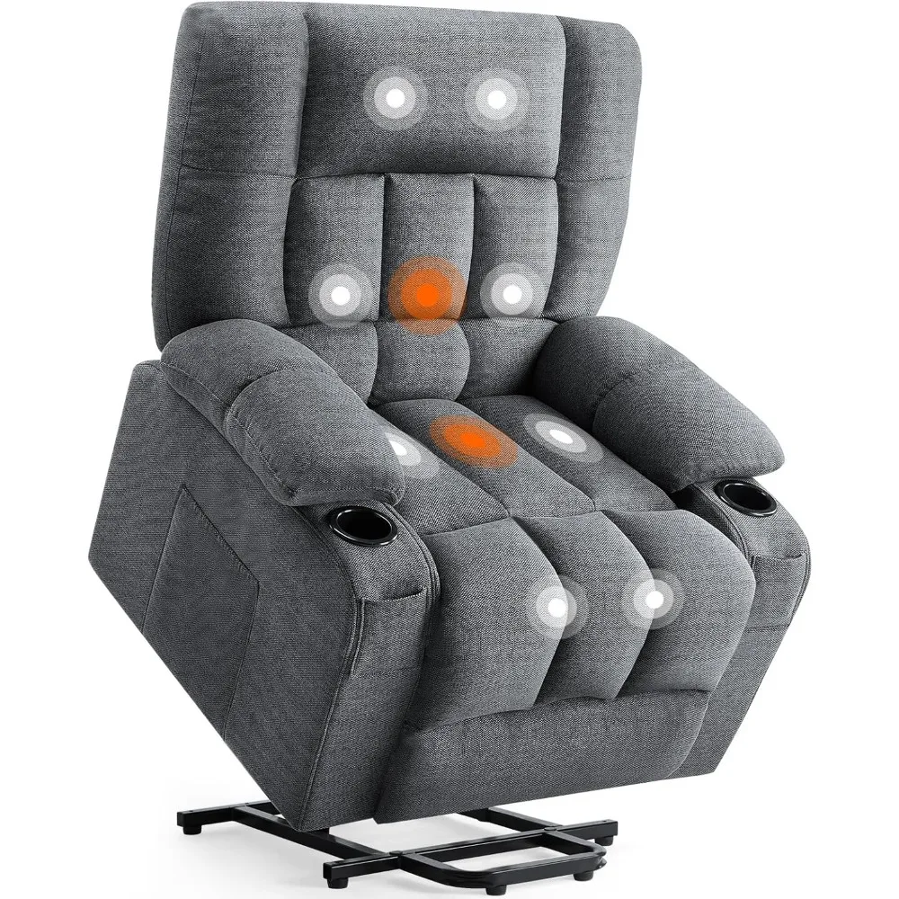 Fauteuil inclinable avec massage et chauffage par vibration, siège de cinéma maison avec support lombaire, chaises élévatrices électriques réglables