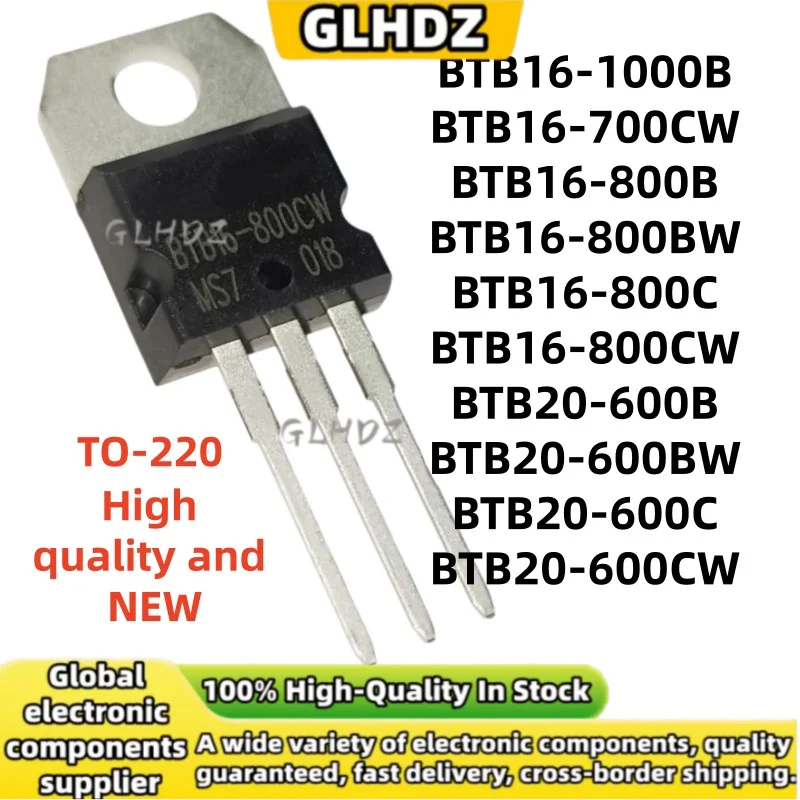 10Pcs TO-220 BTB16-1000B BTB16-700CW BTB16-800B BTB16-800BW BTB16-800C BTB16-800CW BTB20-600B BTB20-600BW BTB20-600C BTB20-600CW