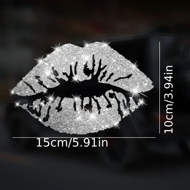 1PC Imitation Diamond Glitter Lip Motorcycle Sticker Waterproof for Moto Helmet Box Car Rear Window Electric Scooter Vinyl Decal