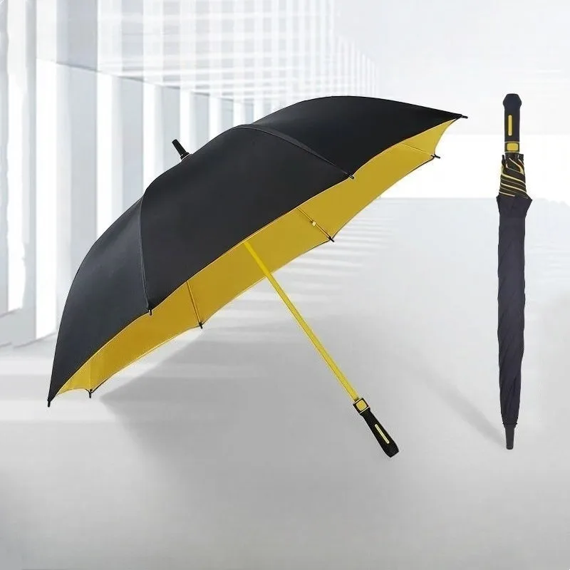 30 Inch Automatic Oversized Double-layer Umbrella Enlarged Reinforced Long Handle Straight Business Advertising Golf Umbrella