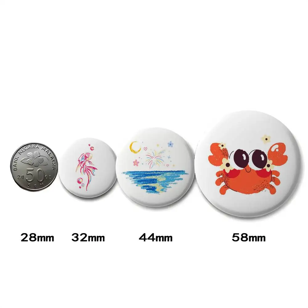 INS Cartoon Cute Kid Baby Art Badges Round Exquisite Badge Brooches Creative Pins For Clothes Hat Backpack Gift Accessories
