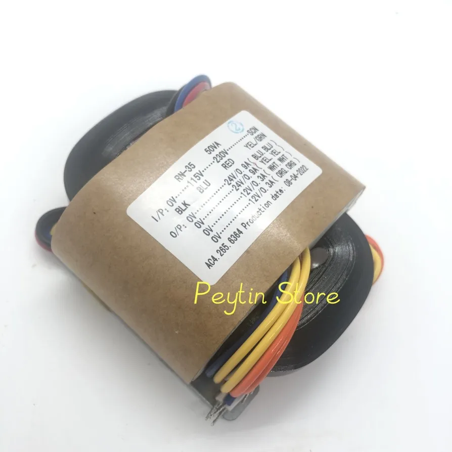 1Pc 50W 50VA R-type Primary Input 0-115-230V-SCN or 0-220V-SCN Secondary Output 25V 18V-9V 24V-12V R-core Transformer Audiophile