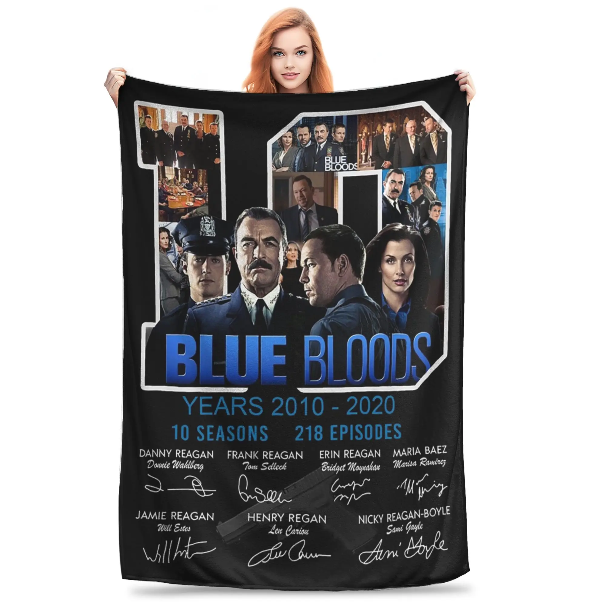 الأزرق الدم العام 2010 – 2020 10 مواسم بطانية المحمولة الفانيلا أريكة رمي بطانية للمنزل غرفة نوم في الهواء الطلق يلقي المفرش