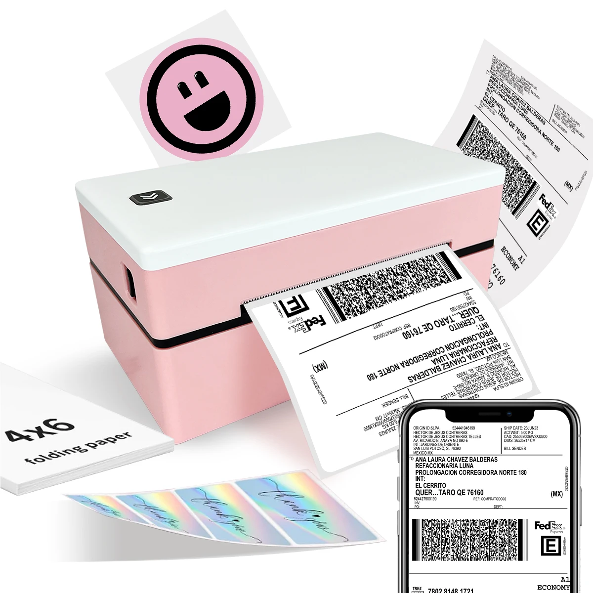 

Thermal Label Printer Marker D200 D100 Bluetooth Shipping Inkless Sticker Printer Compatible with iPhone Android Mac Window