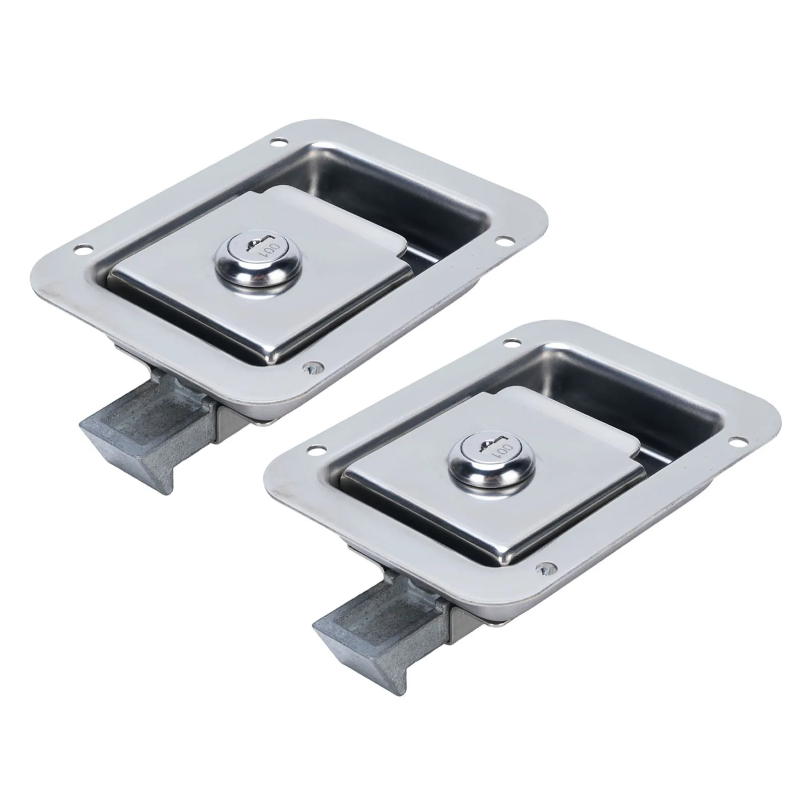 

Truck Tool Box Paddle Lock Flush Mounted Mirror Polished Waterproofing Trailer Paddle Door Handle for RV Motorhome