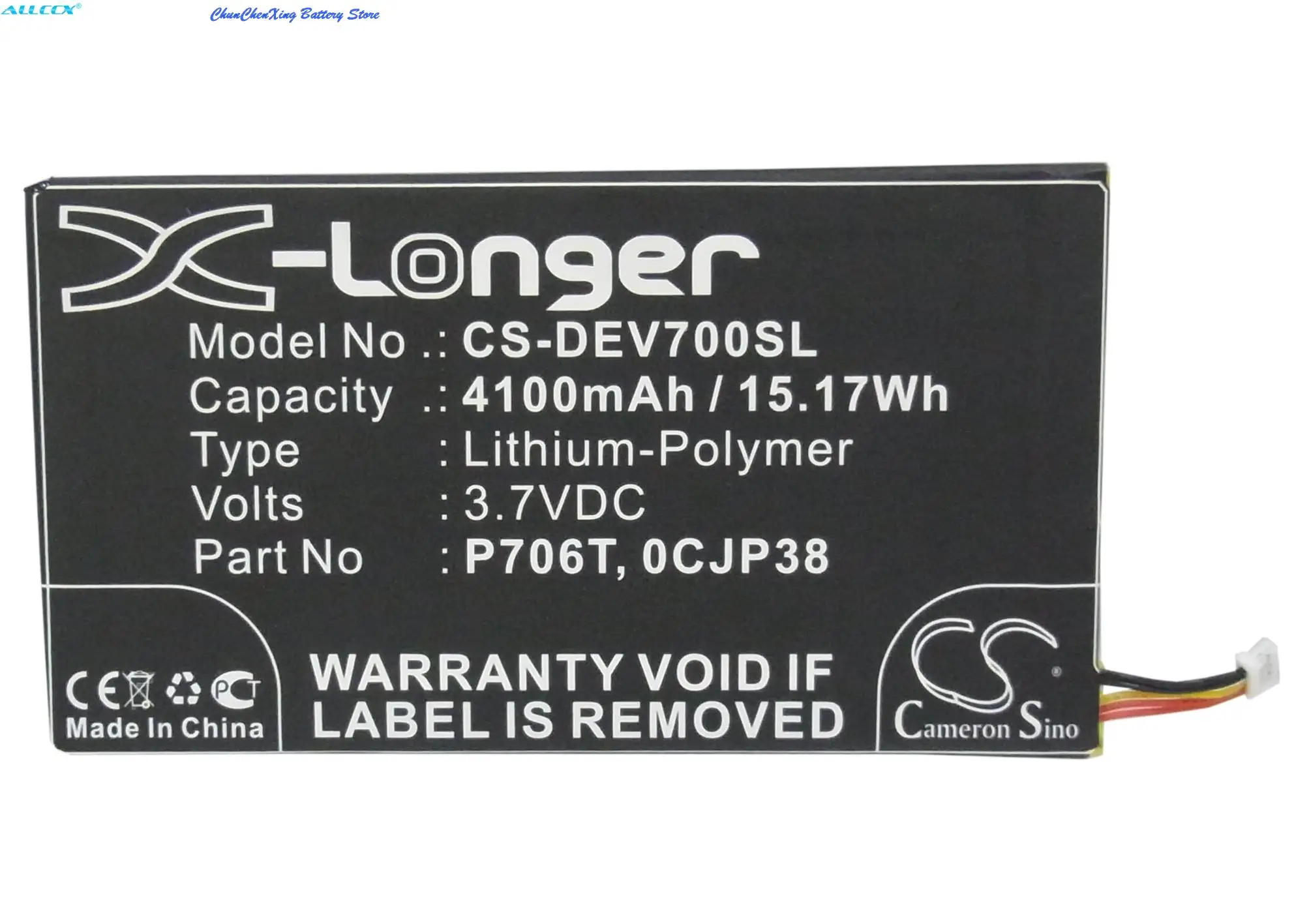 

4100mAH Battery P706T for DELL Venue 7, Venue 7 3740, Venue 8, Venue 8 3830, Venue 8 3840, Venue 8 T02D 3830