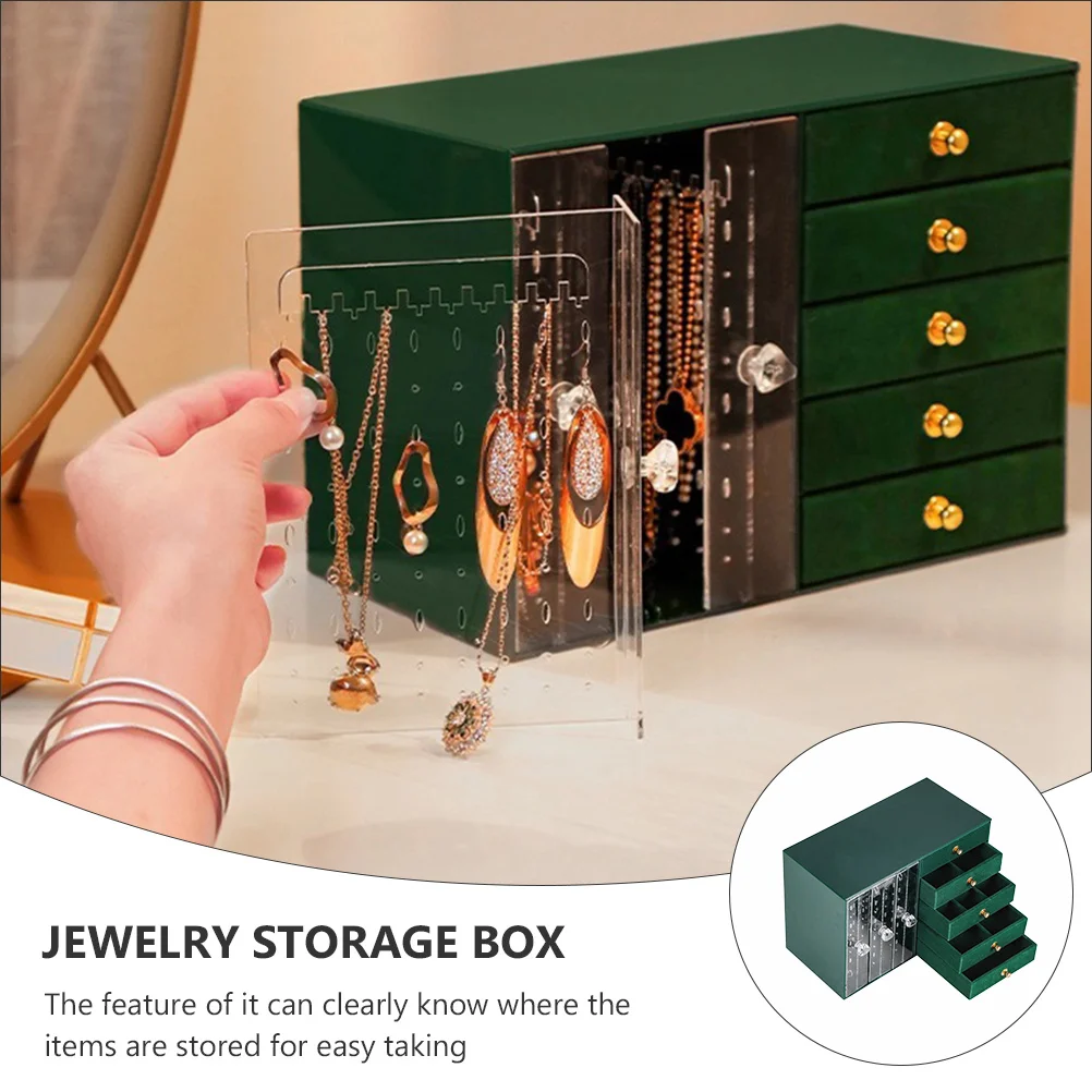 Jewelry Storage Box Large Drawer Necklace Organizer Display Storage Holder Clear Jewelry Display Box Practical Gift