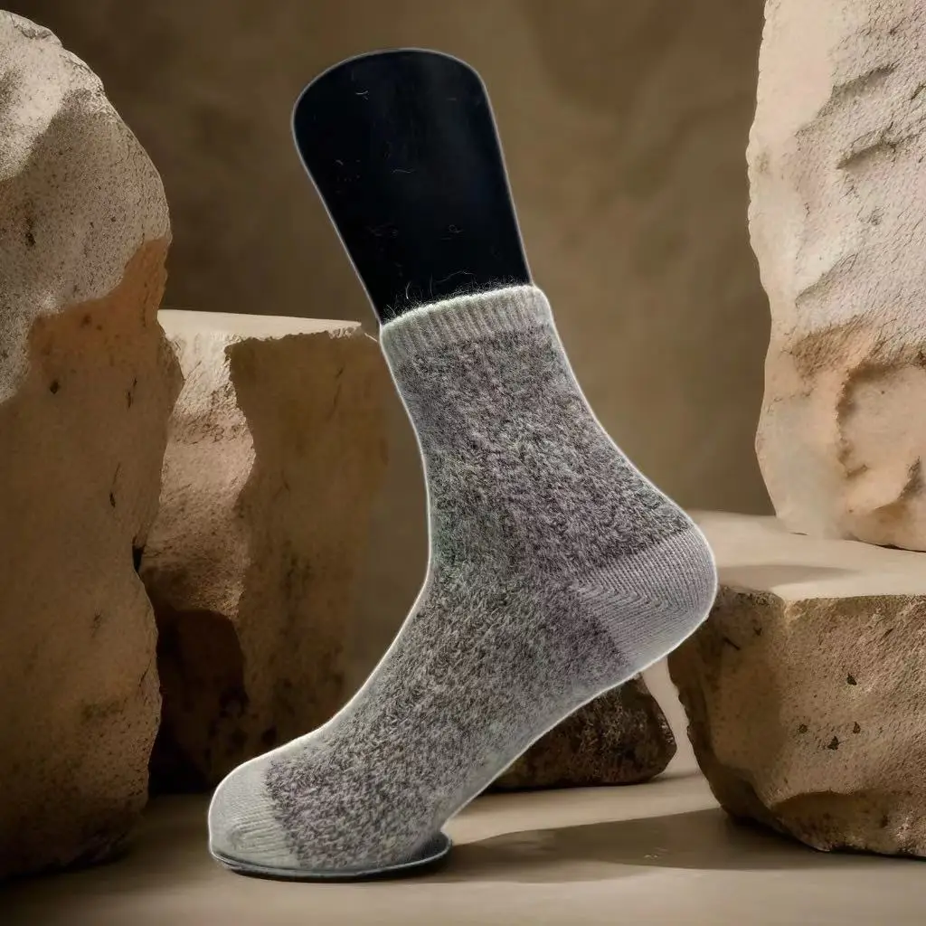 2025 new autumn and winter middle tube rabbit wool women's fashionable casual warm socks 6 pairs