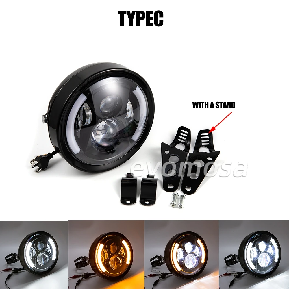Headlight Bulbs 7 Inch Round Motorcycle LED Headlamp Turn Signal For Lada Niva Urban Offroad For honda CG125 GN125 CB400 CB750 view 5