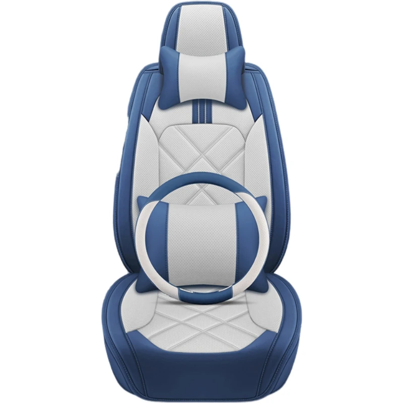 Stylish Durable Artificial Leather Full Seat Front and Rear Seat Cover Universal Car Seat Cover for 90% Sedan SUV