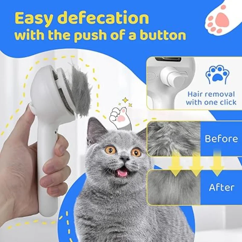 Spray Cat Hair Brush for Detangling Pet Detangling Comb with Tank and Release Button Steam Cat Hair Brush Pet Spray Hair Comb