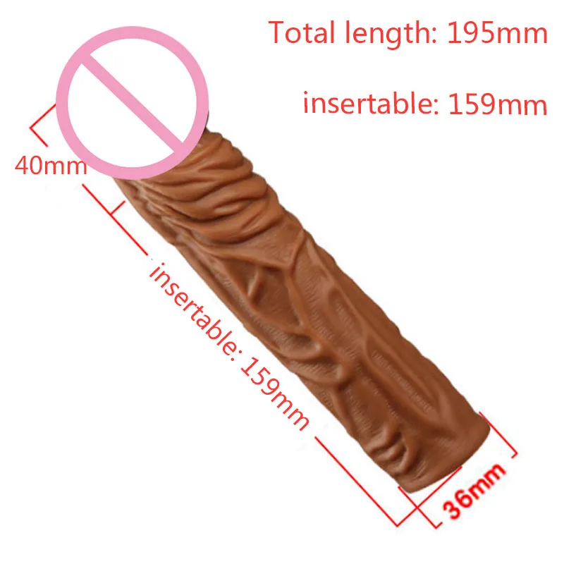 Liquid Silicone Condom Penis Extender Sleeve Delay Ejaculation Intimate Goods Sex Toys for Men