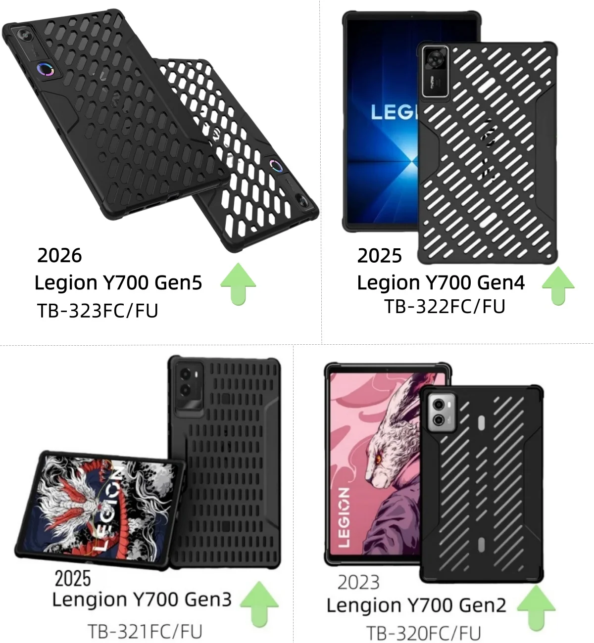 Soft TPU Tablet Case for Lenovo Legion Y700 Gen 5/4/3/2 Protective