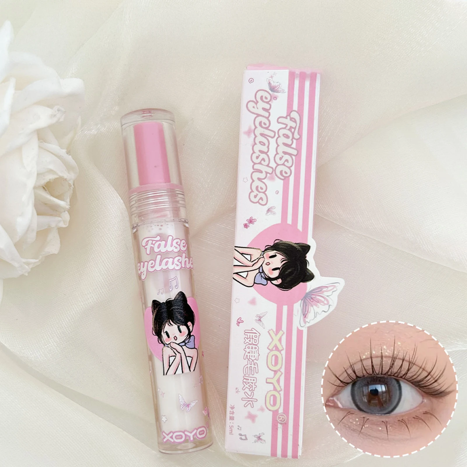 5 ミリリットル痕跡まつげエクステンション接着剤超強力速乾性まつげ接着剤自己粘着二重まぶた接着剤ラッシュエクステンションツール