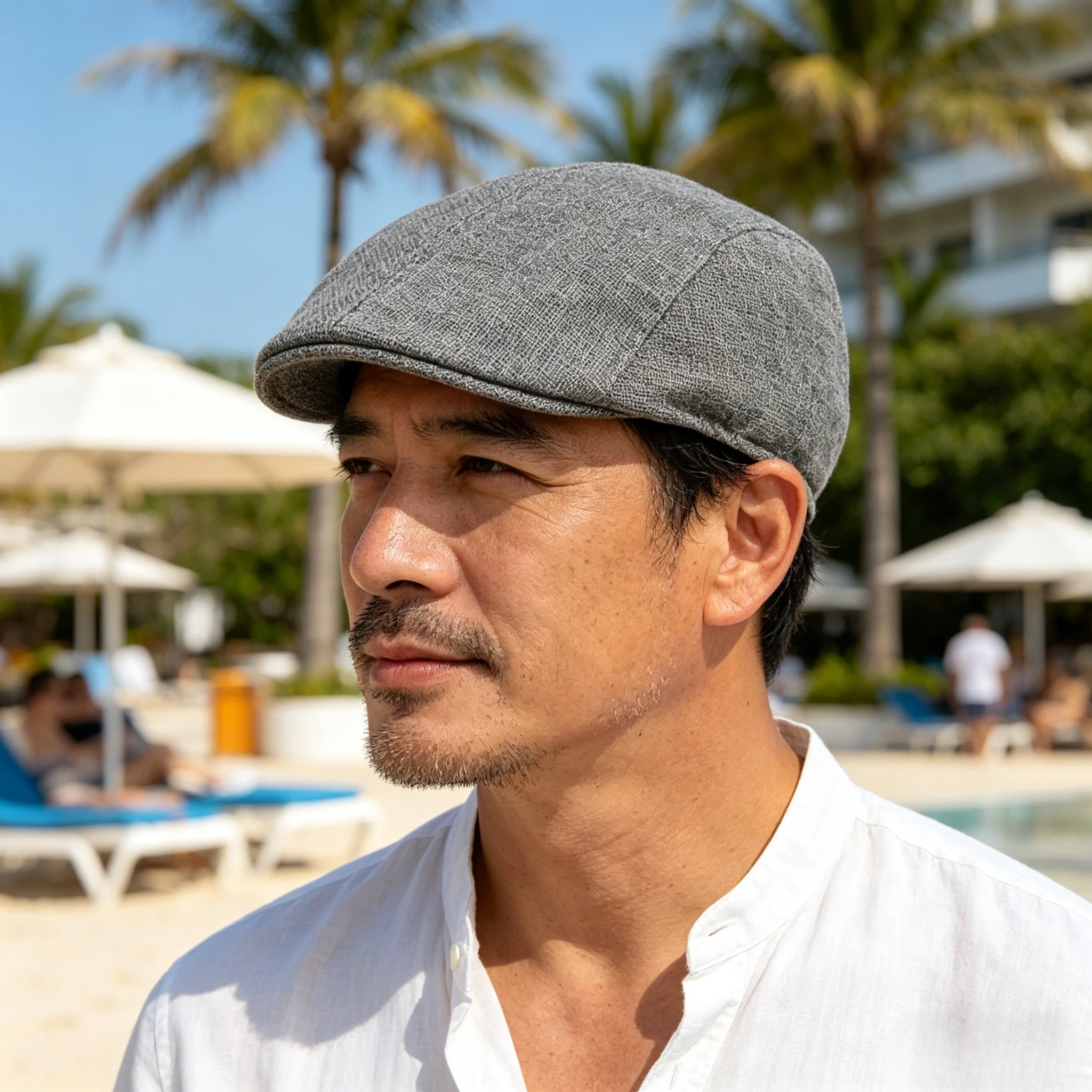 

British Style Summer Beret Hat Men Solid Linen Breathable Outdoor Sunshade Visor Cap Best Matched Father Bonnet Wholesale Gift
