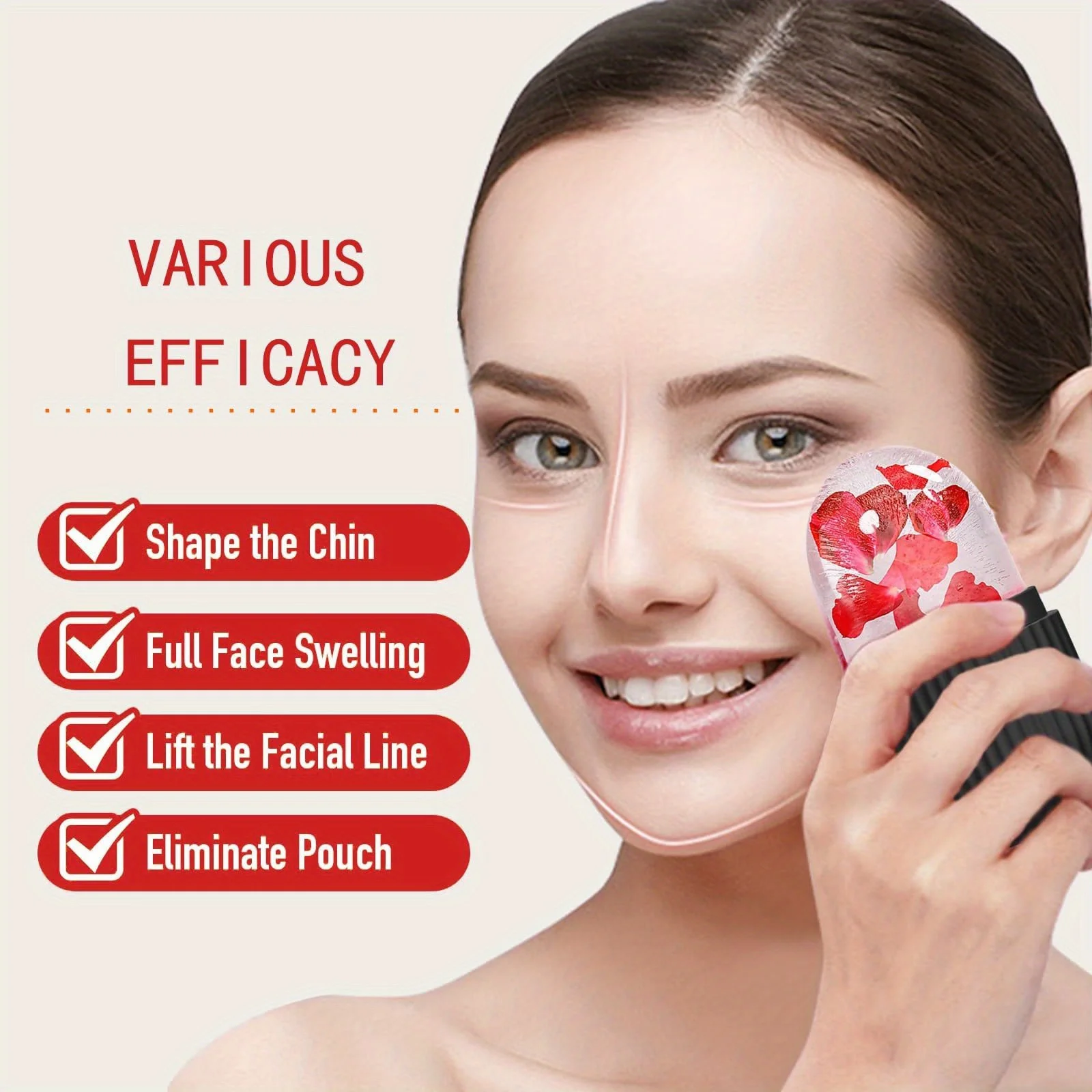 1/2/3pcs Ice Face Roller Facial Skincare Ice Roller Set,Facial Roller GuaSha FaceTool Set,Face Massage Roller Lifting Contouring view 2