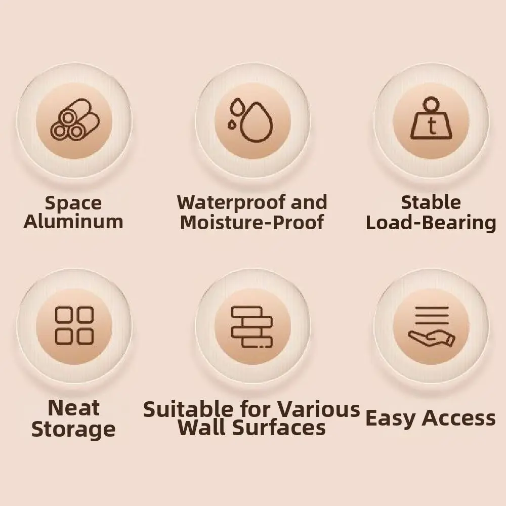 

2Pcs Waterproof Bathroom Storage Rack Rustproof Thicken Wall-Mounted Shelf Rack Easy Install Strong Load-Bearing