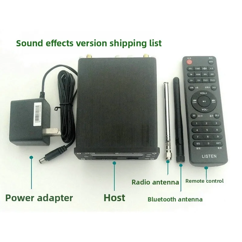 

Coaxial optical fiber rca headphone 4-output bluetooth receiver usb sd card fm radio with remote control lossless player
