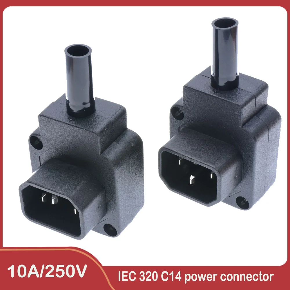 IEC Connectors IEC 320 C14  Down Angled detachable rewireable power adapter 3 Pin male power connector