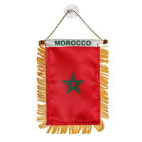 aerxemrbrae  8*12cm  Car Window Decoration Polyester  Morocco   Hanging pennant Flags      Moroccan  Mini Pennant