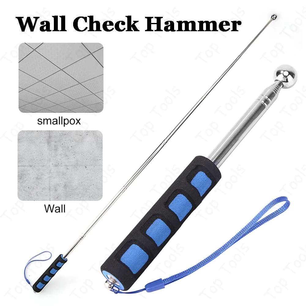 Multi-functional Wall Check Hammer Stainless Steel Walls Floors Ceiling Tile Test Telescopic Checker Hammer Home Inspection Rod