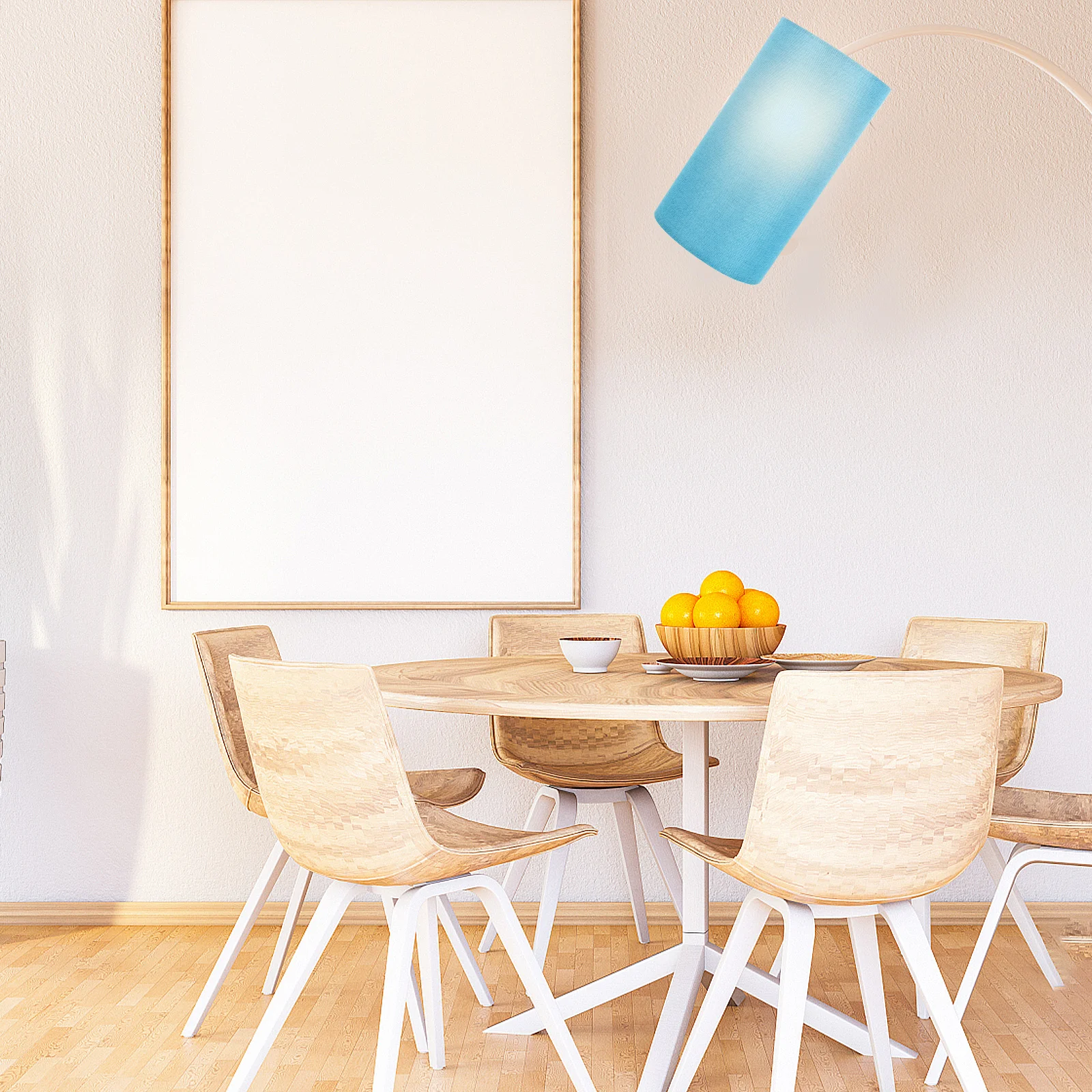 

Linen Lampshade Dust-proof Blue Cylinder Cover Table Lamp Shade Desk Light Cover Bedroom Living Room Soft Eyes Protective Easy