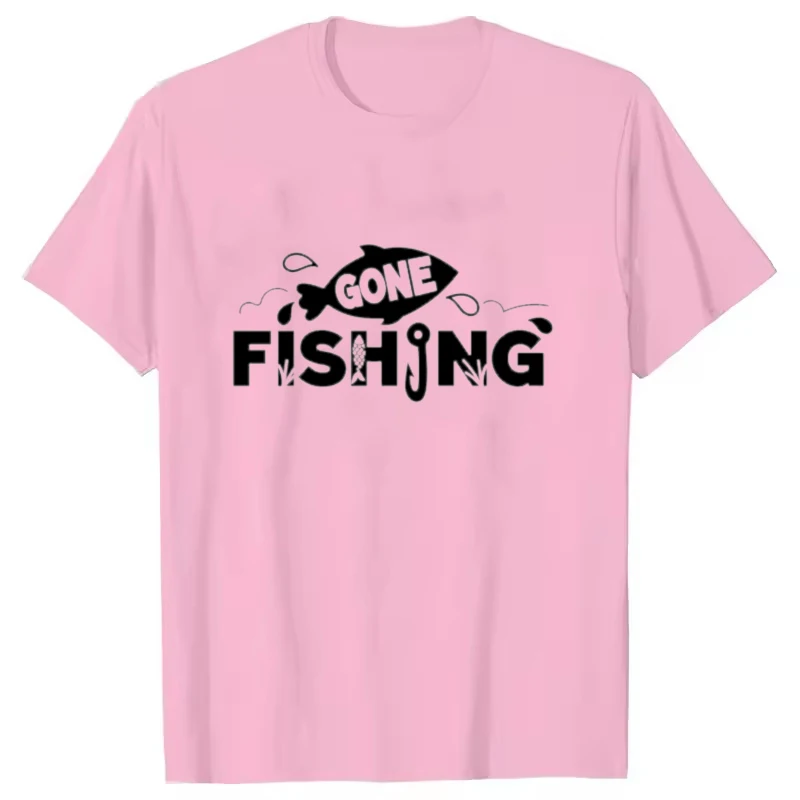 Neues Lustiges Gone Fishing Aufdruck T-Shirt Kurzarm O-Ausschnitt Locker Sitzend Herren Damen Sommer Cooles T-Shirt Unisex Tee Shirt Tops Kawaii Kleidung – Detail 7