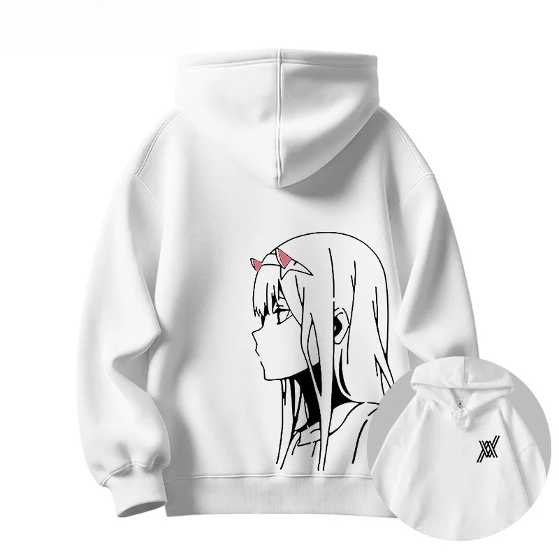 

Толстовка-худи ex Hoodie Sweatirt ling in the Franxx T 02, верхняя одежда, повседневная, теплая, из хлопка и полиэстера, на молнии, с круглым вырезом, длинный рукав.