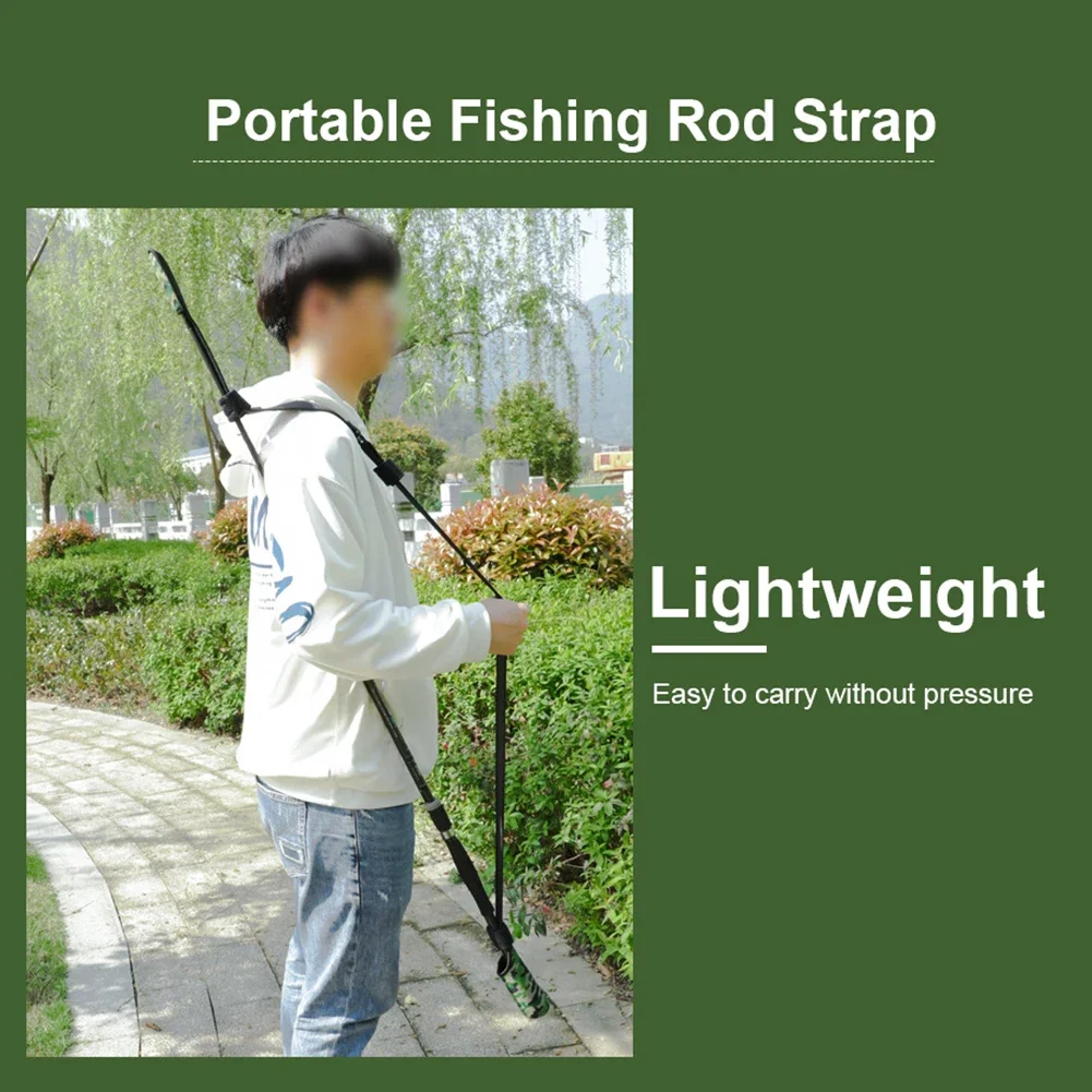 Fly Fishing Pole Holder Shoulder Belt Foldable Fishing Pole Sleeve Portable Fishing Pole Tie Strap Fastener Fishing Tackle Tools