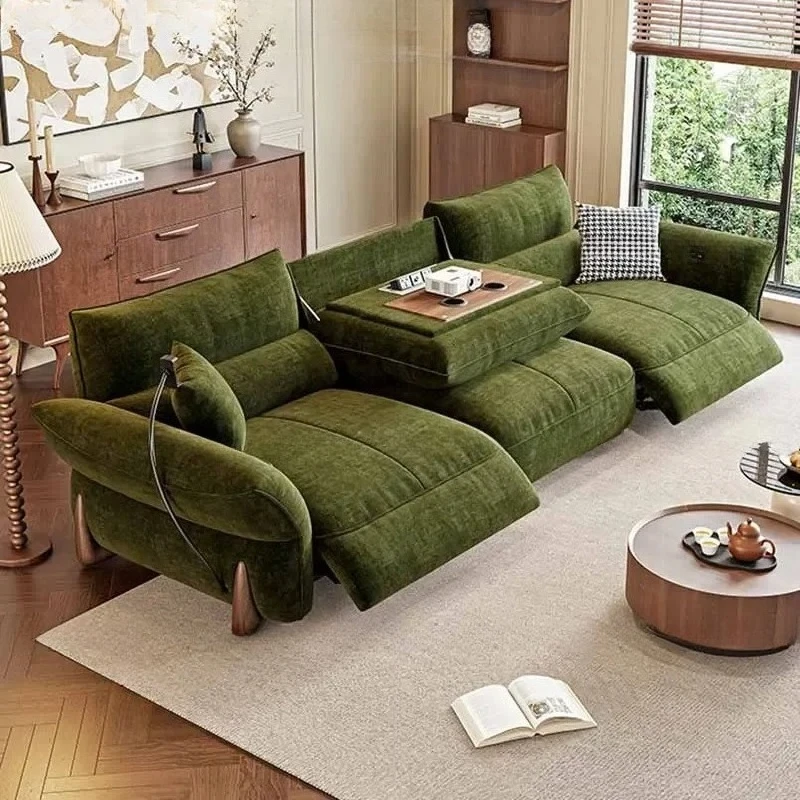 

Multifunctional Charge Sofa Electric Extensible Chenille Modern Apartment Couch Italian Sitting Sofas Camas Furniture Home