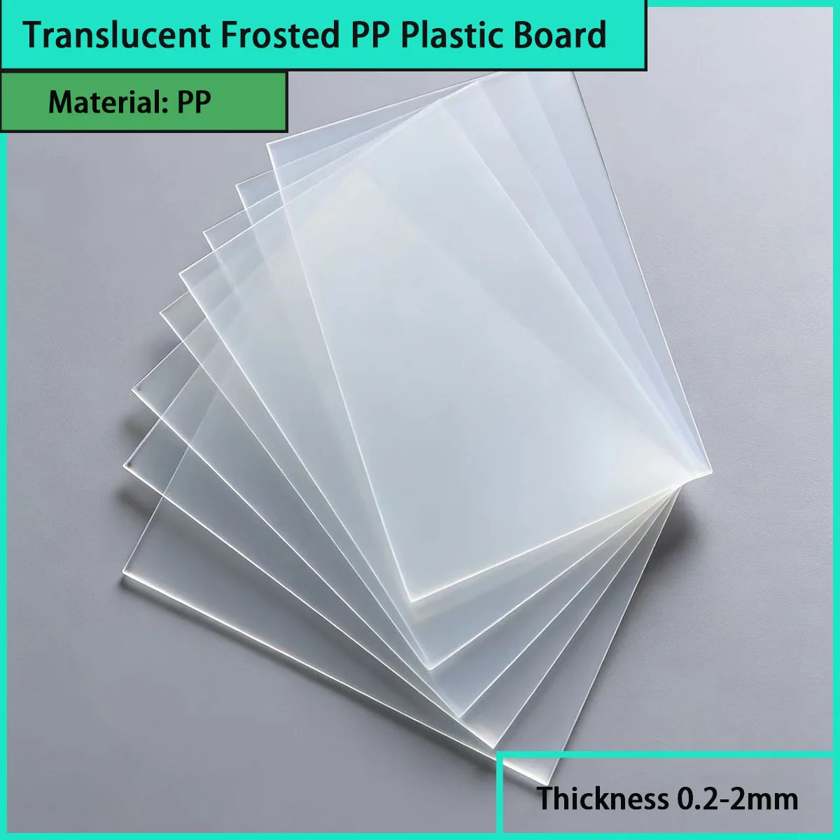 Thickness 0.2-2mm semi transparent frosted PP plastic board for soft lighting, electronic shading, equipment blocking, etc