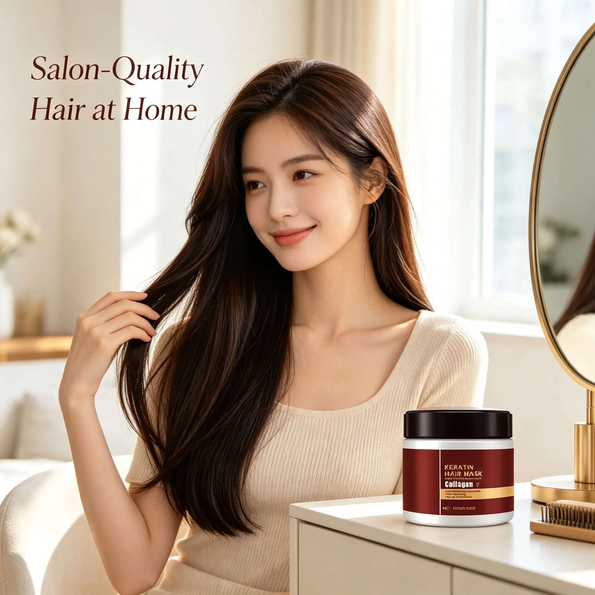 Keratin Hair Mask Deeply Moisturizing Straightening Repairing Dry Frizzy Damaged Hairs Smooth Shiny Nourishing Hair Conditioner