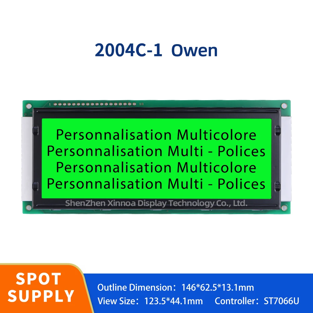 

Support Customized TC2004C1 LCD Screen Green Light Black Letters European 2004C-1 Large Character LCD Module Display Screen