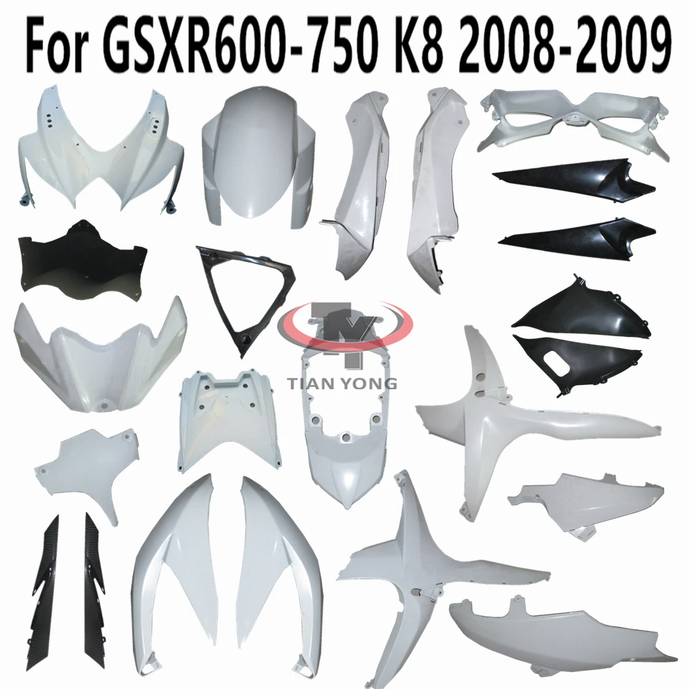 Bodywork Components Pack left right For GSXR600 GSXR750 GSXR 600 750 2008 2009 2010 K8 Motorcycle Unpainted Fairing