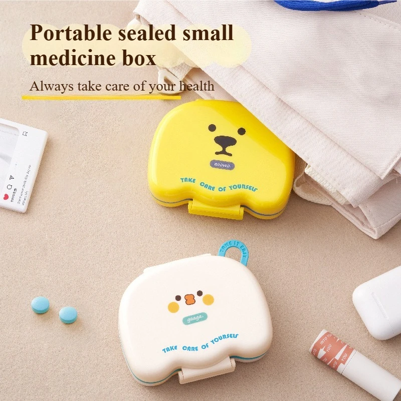 Food-grade medicine box with compartmentalized arrangement - portable travel sealed portable small medicine box sticker