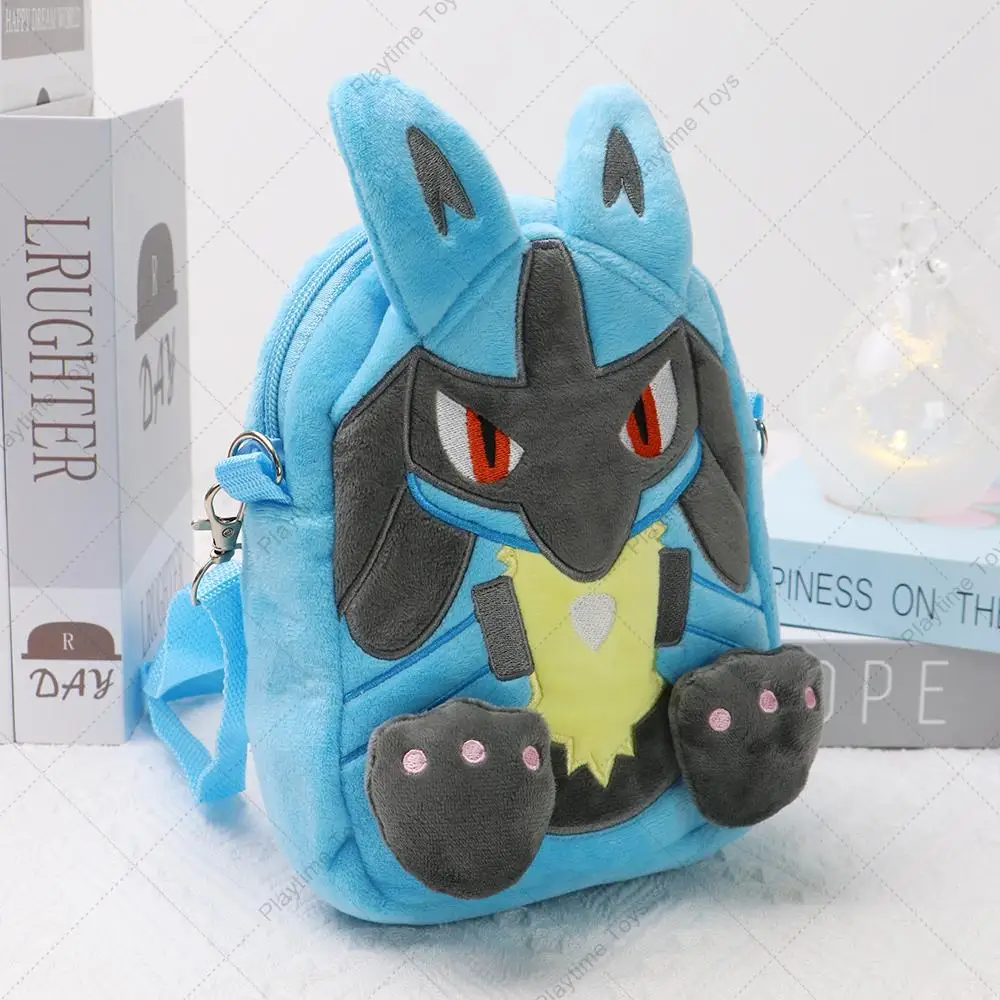 Pokemon Plush Shoulder Bag, Gengar, Eevee, Pikachu, Lucario, Charmander, Snorlax, Psyduck, Bolsa macia recheada, Armazenamento, Presentes de aniversário, Novo