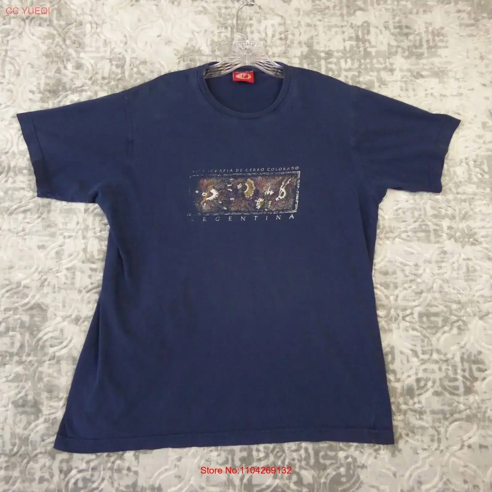 Vintage Argentina T Shirt Men's Large Blue Extremo Sur Destination Tourist  vintage Washed Comfortable Stretched fashion Unisex