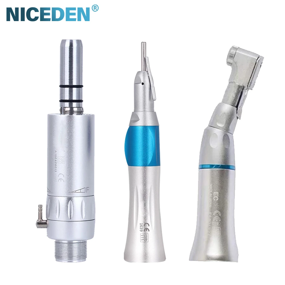 NICEDEN Dantal Handpiece Kit Straight Bender Motor Handpiece Kit 2 Hole/4 Hole External Waterway Handpiece Dental Equipment