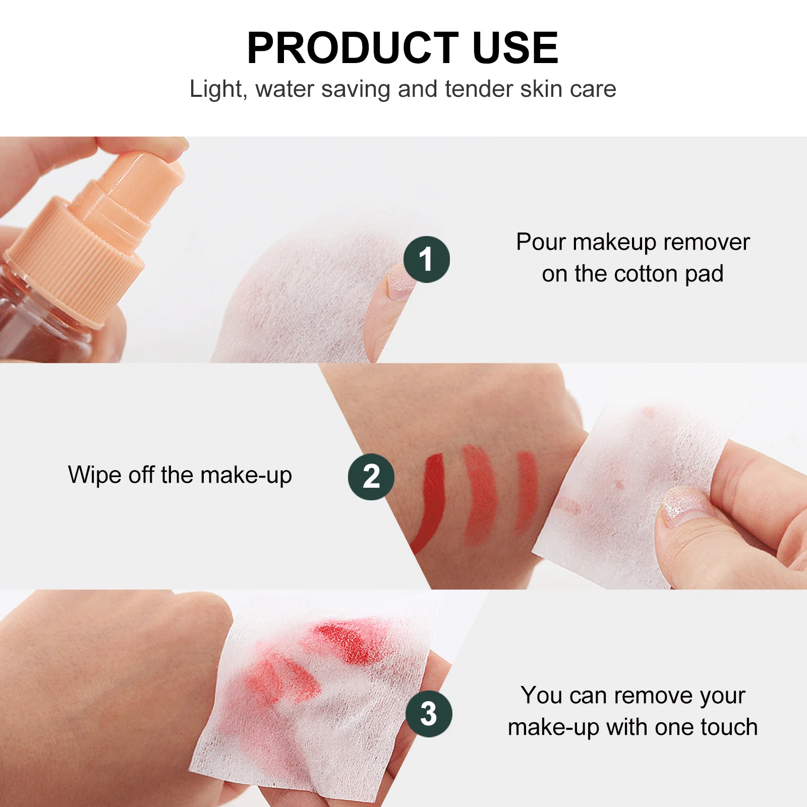 1080 almofadas faciais descartáveis da remoção da composição das almofadas da composição da tela não tecida dos pces para uso do removedor do verniz do prego do toner