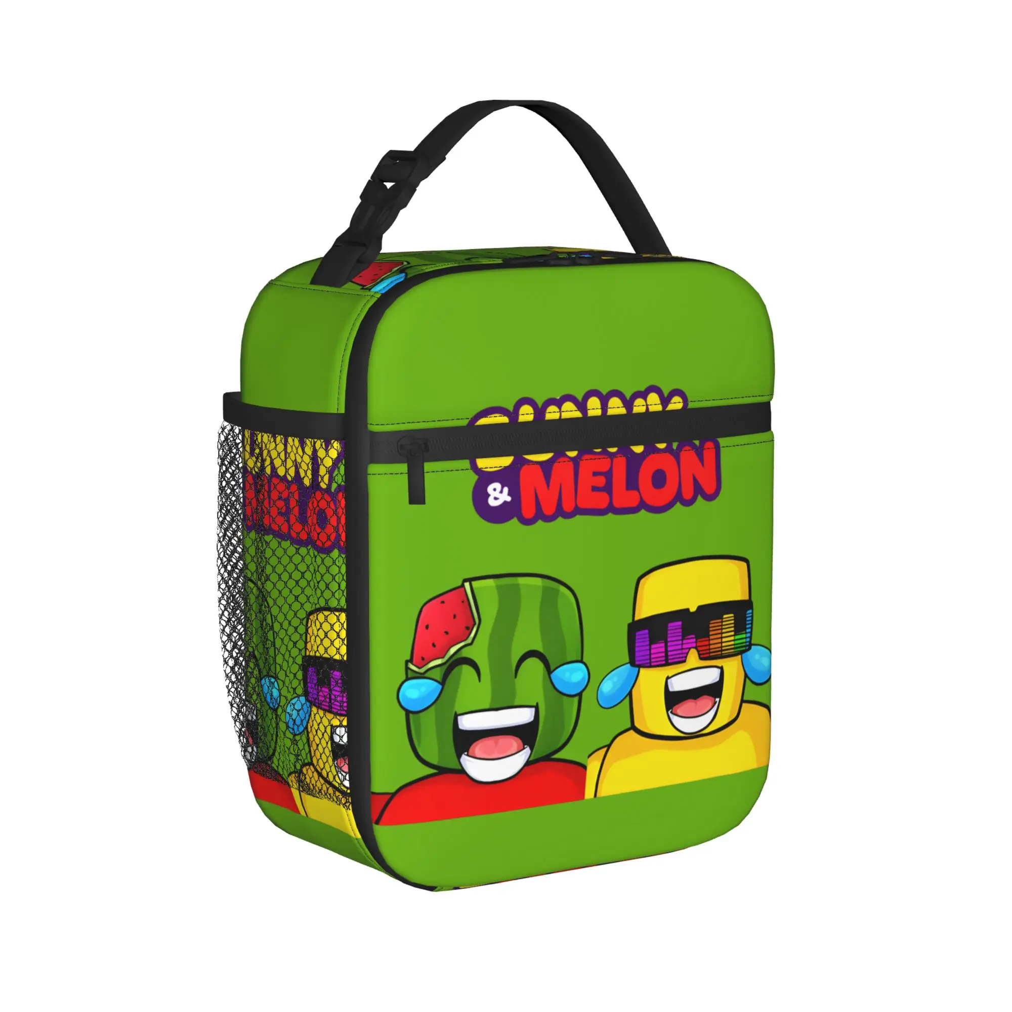 Sunny And Melon Laughing Crying Cartoon Portrait Lunch Bag For Men  Office Lunch Box Casual Waterproof Thermal Lunch Bags