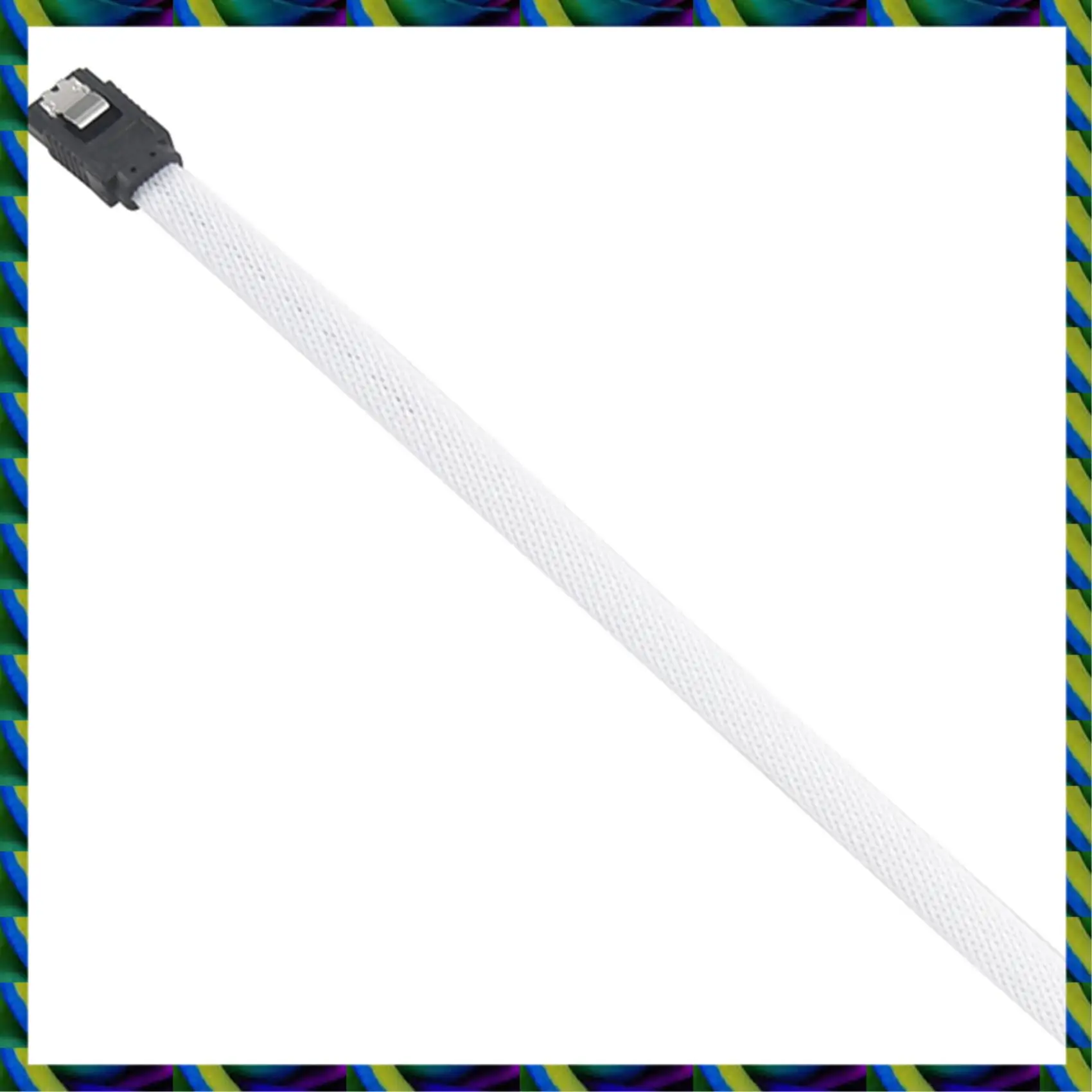 كابل بيانات يومي 2X 50 سم SATA 3.0 III SATA3 7Pin بزاوية قائمة 6 جيجابايت/ثانية كابلات SSD سلك بيانات القرص الصلب بأكمام من النايلون (أبيض)