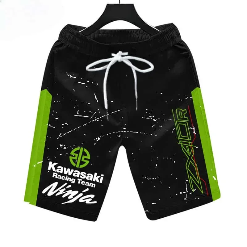 

Мужские летние простые повседневные шорты на шнурке с принтом Kawasaki, дышащие, быстросохнущие, удобные спортивные шорты на открытом воздухе